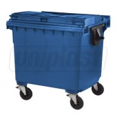 Cos pentru transportarea deseurilor 1100 L din plastic pe roti (albastru) UNI